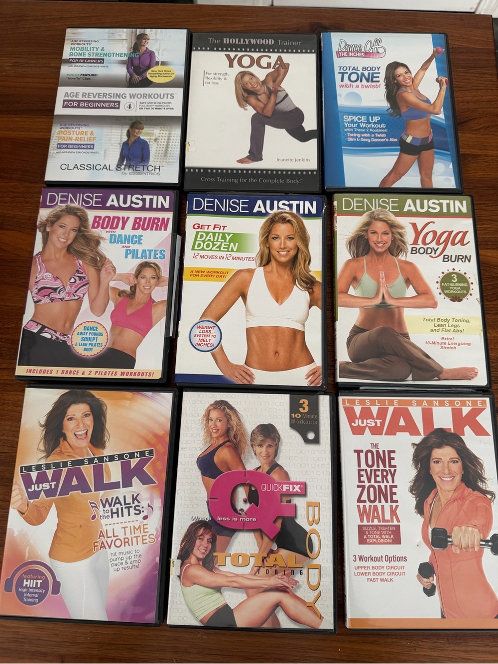 Exercise, yoga, and stretching DVDs- 9 total